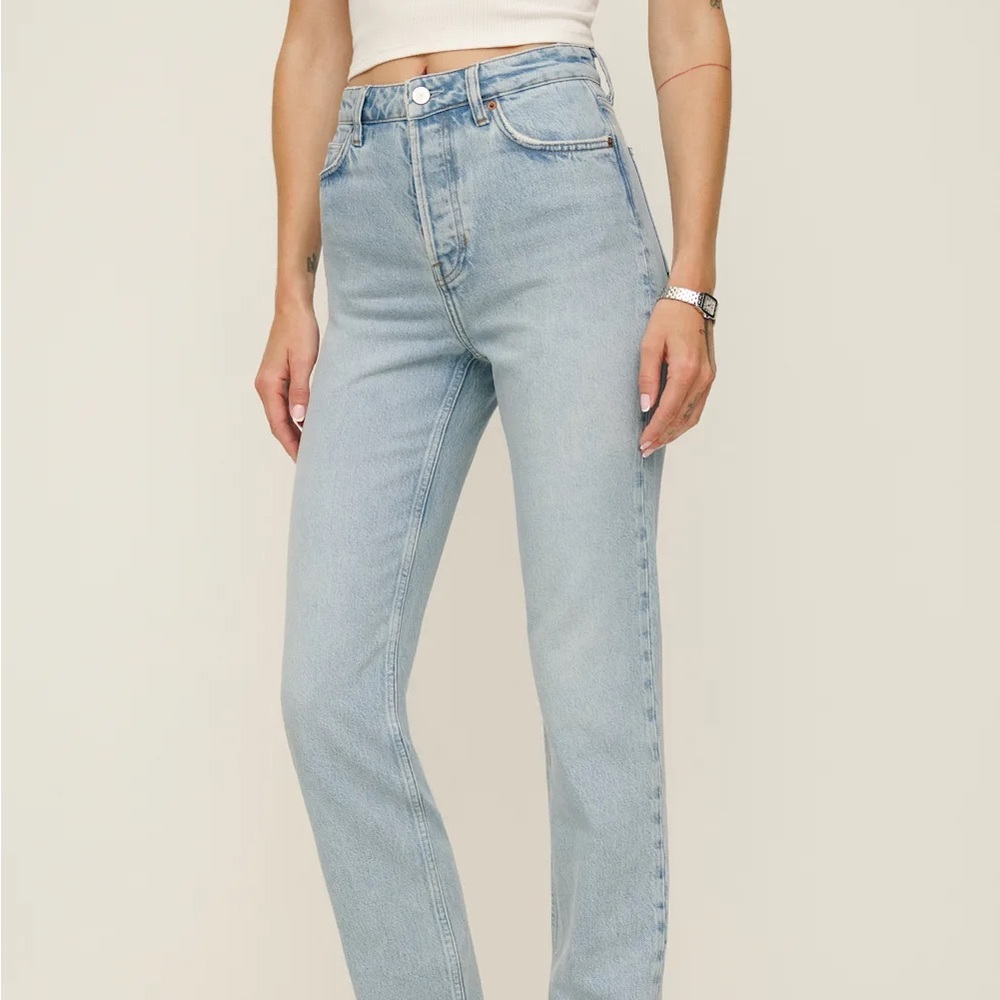 Reformation Cynthia High Rise Straight Jeans Blue - Size 27